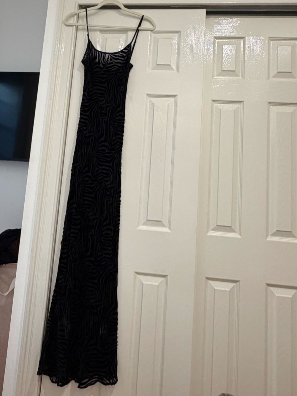 Réalisation Par Black Sheer Zebra Print Dress - Size XSmall